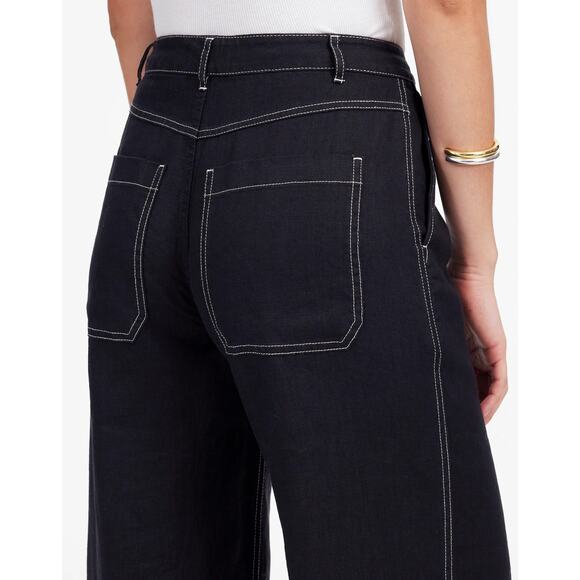 NWT Madewell The Zoe Relaxed Wide Pant in 100% Linen Size 0 - Picture 4 of 8